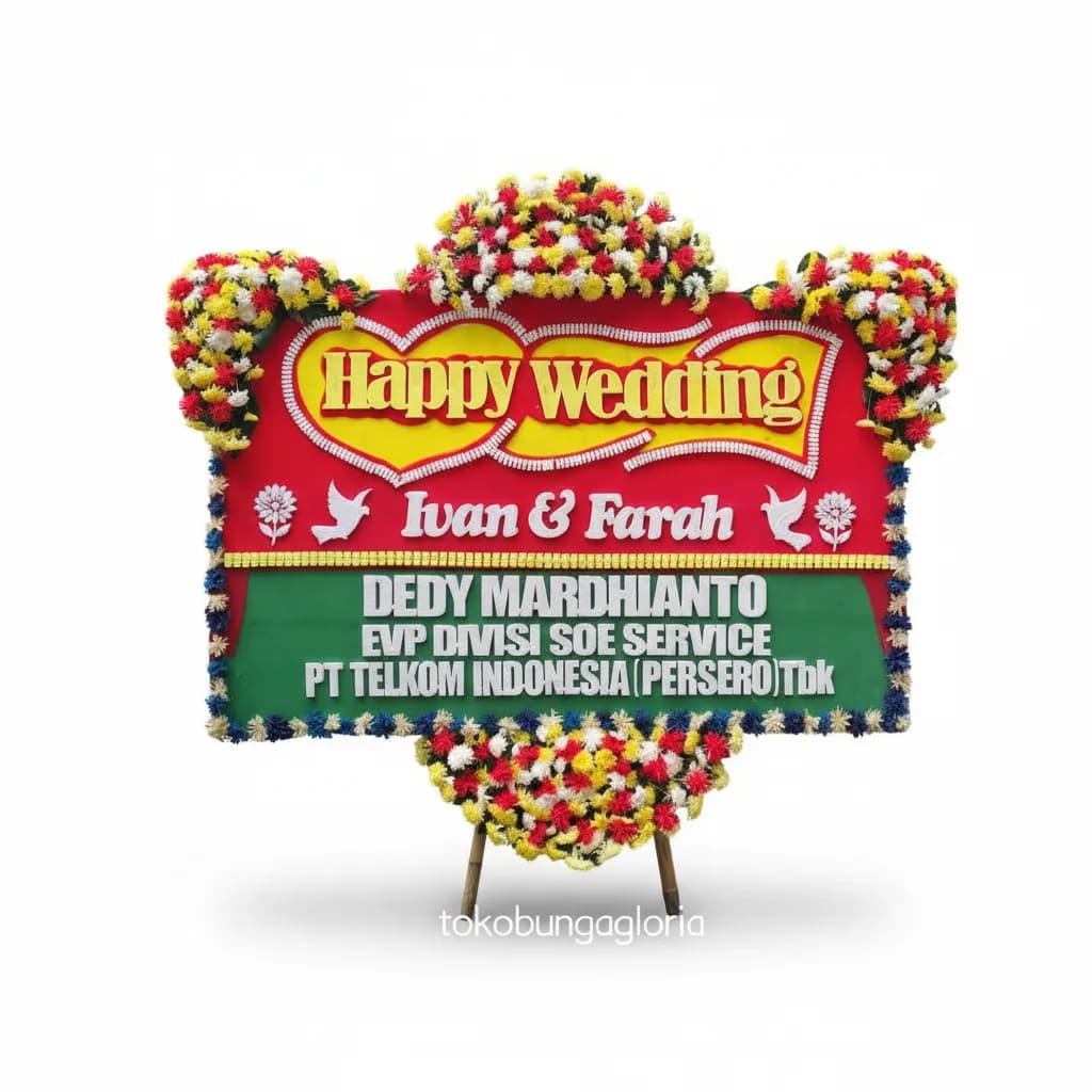 Bunga Papan Happy Wedding 11