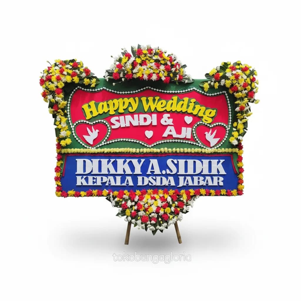 Bunga Papan Happy Wedding 12