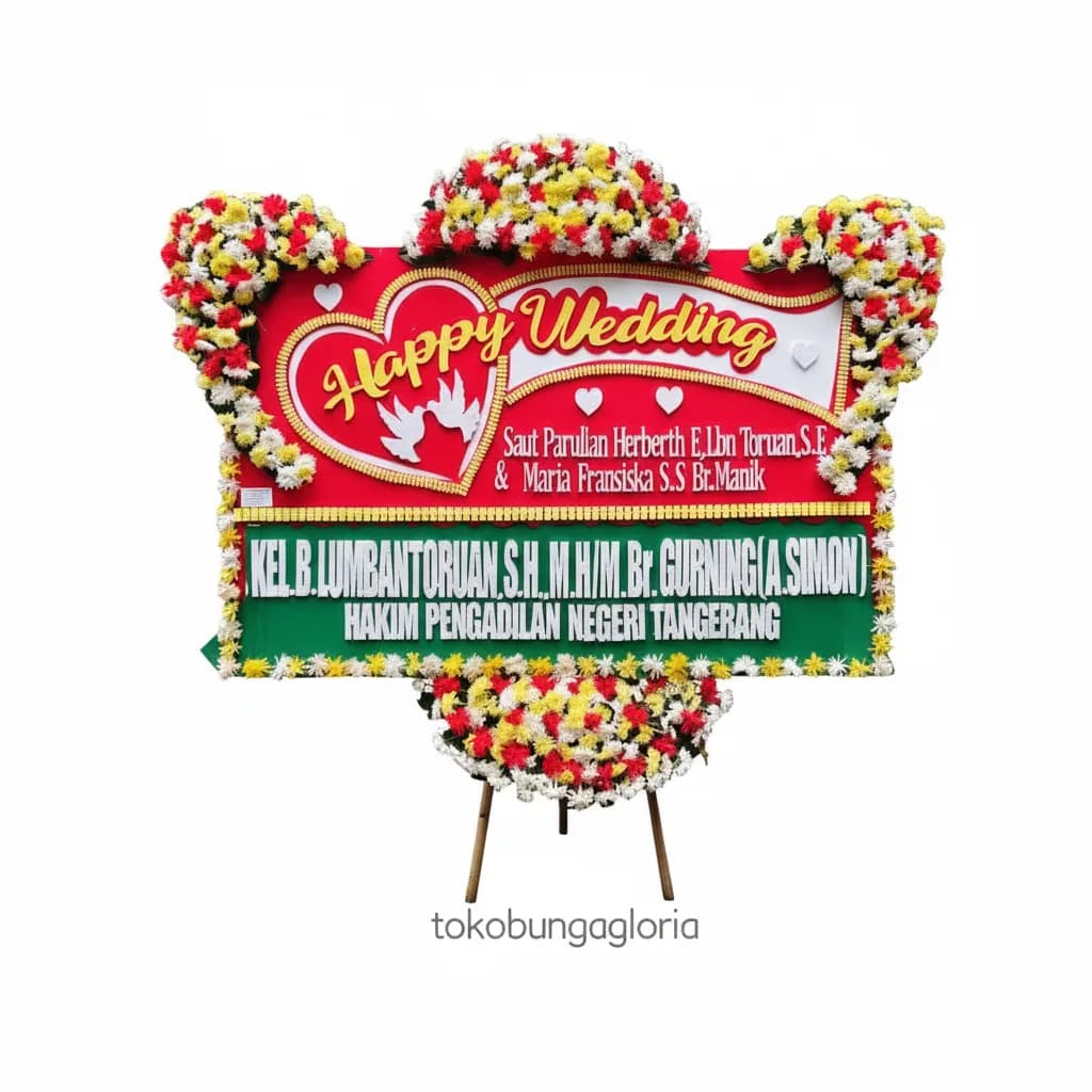 Bunga Papan Happy Wedding 13