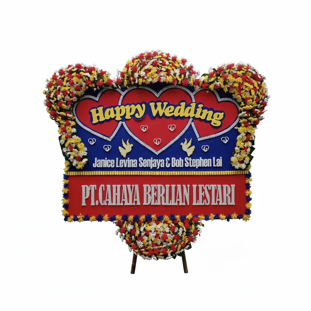 Bunga Papan Happy Wedding 14