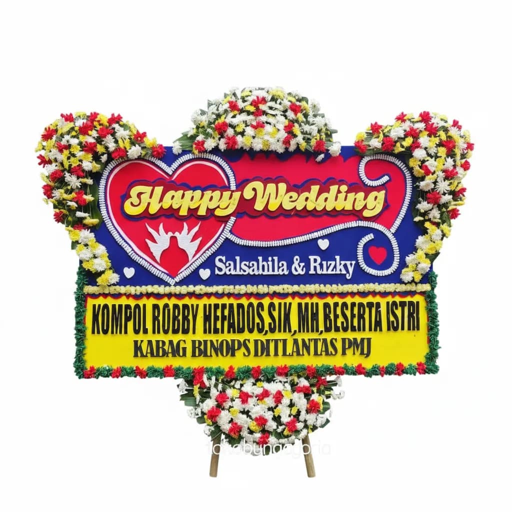 Bunga Papan Happy Wedding 16