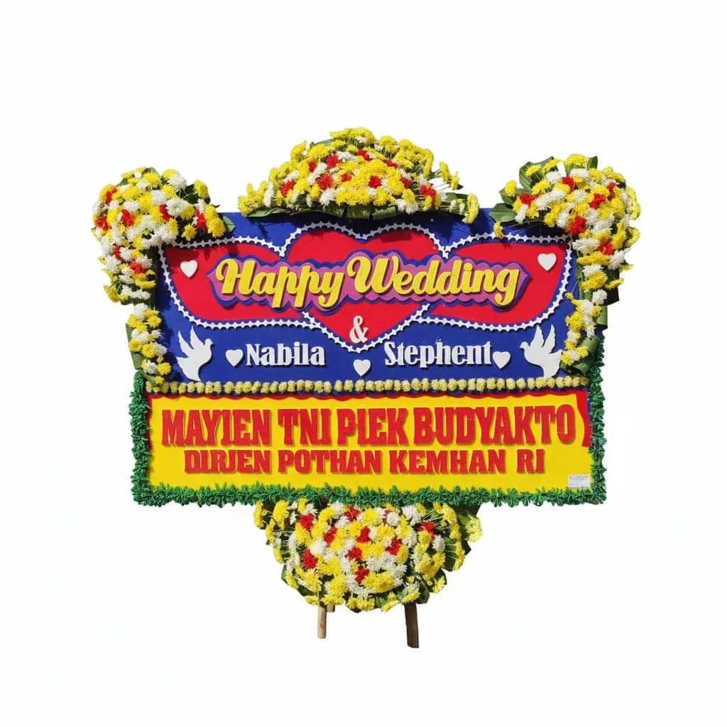Bunga Papan Happy Wedding 2