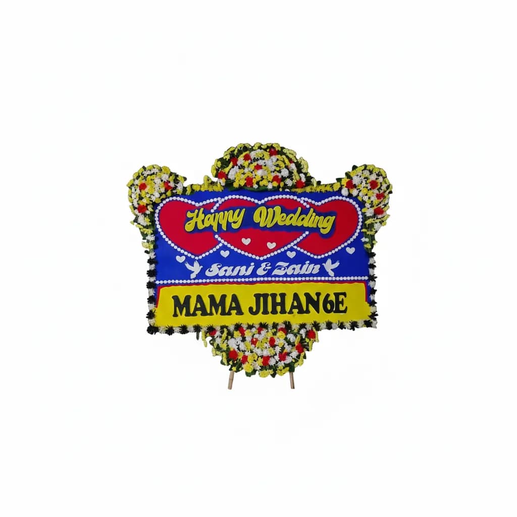 Bunga Papan Happy Wedding 3