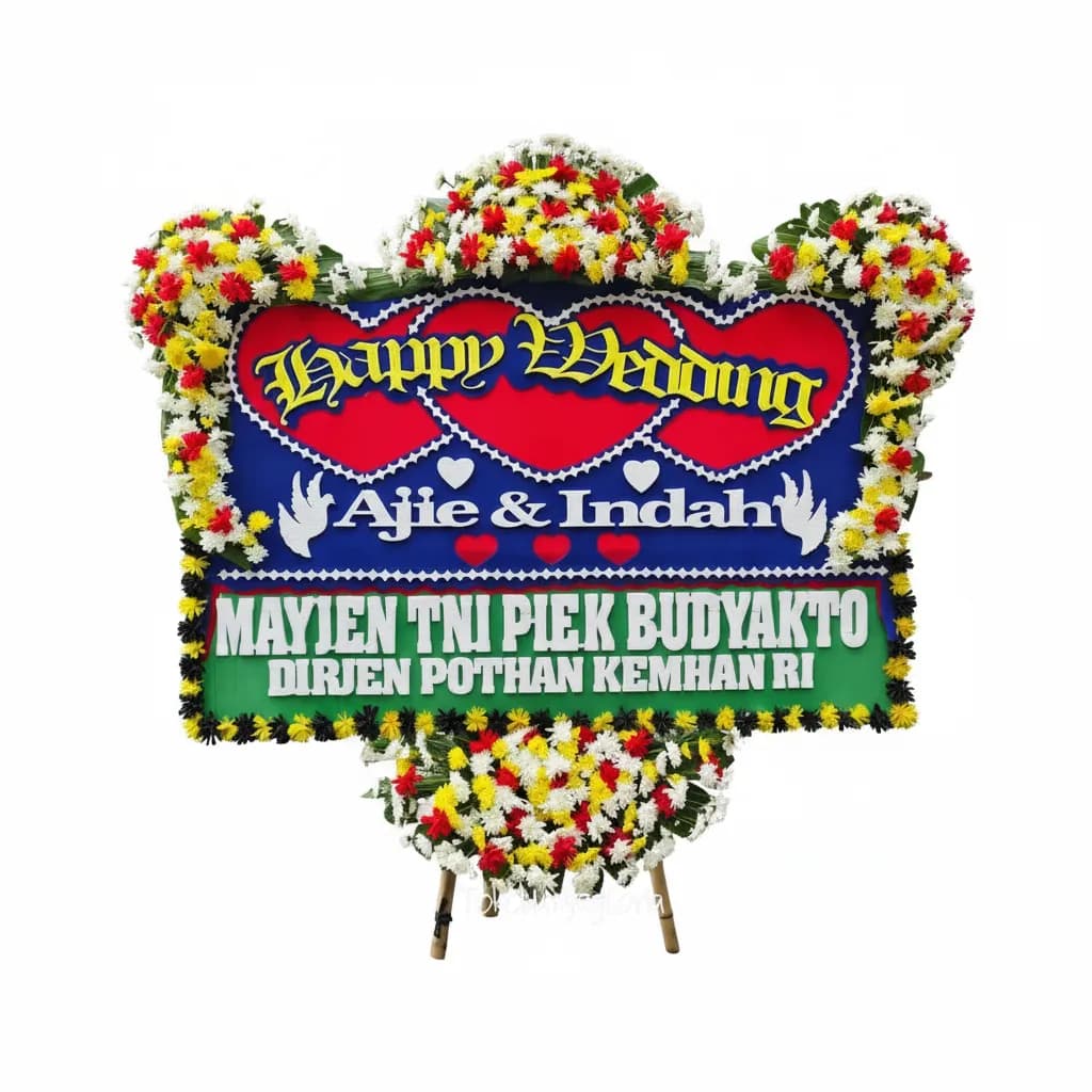 Bunga Papan Happy Wedding 4