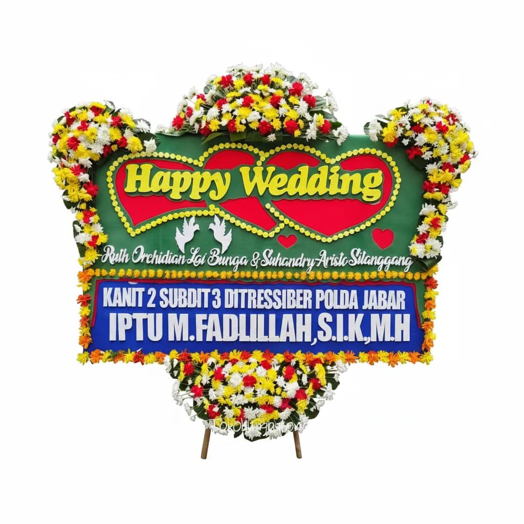 Bunga Papan Happy Wedding 5