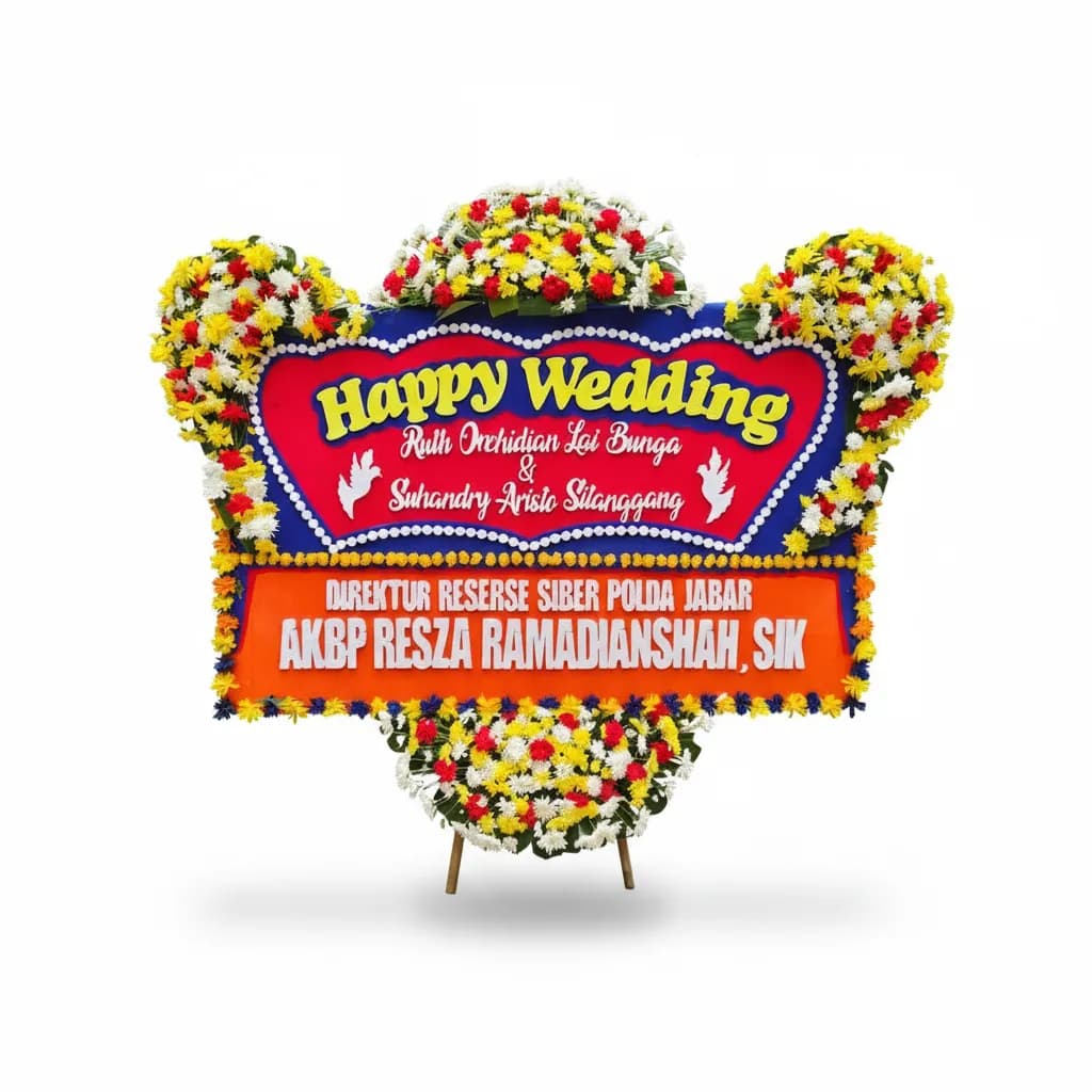 Bunga Papan Happy Wedding 6