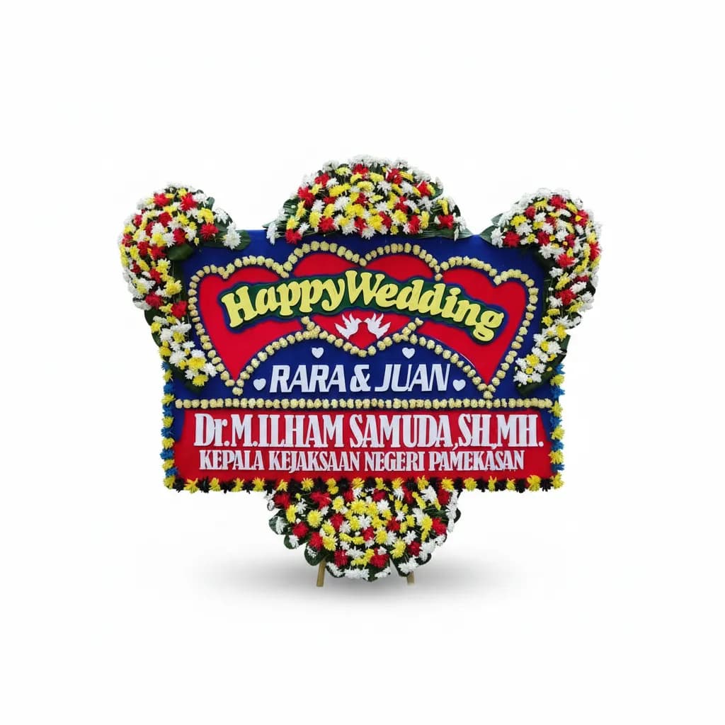 Bunga Papan Happy Wedding 9
